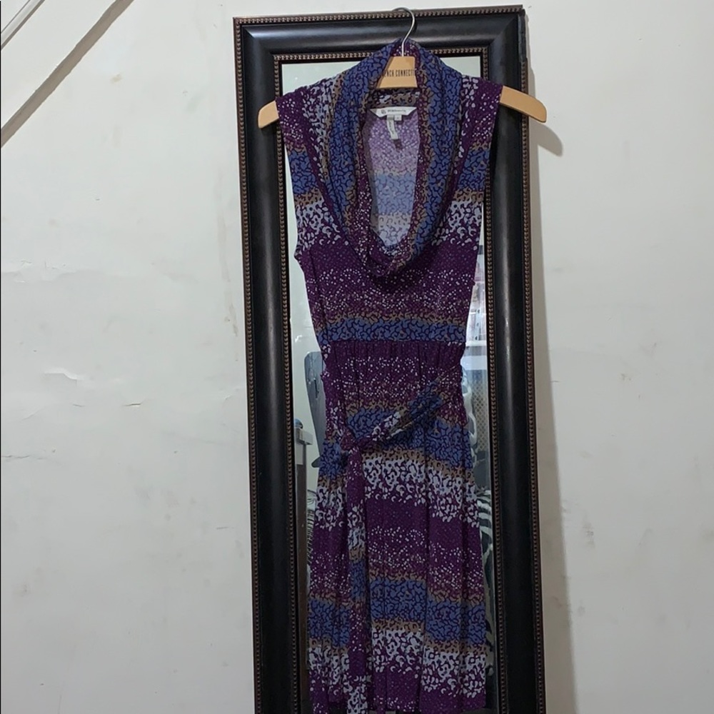 Cowlneck Belted Dress